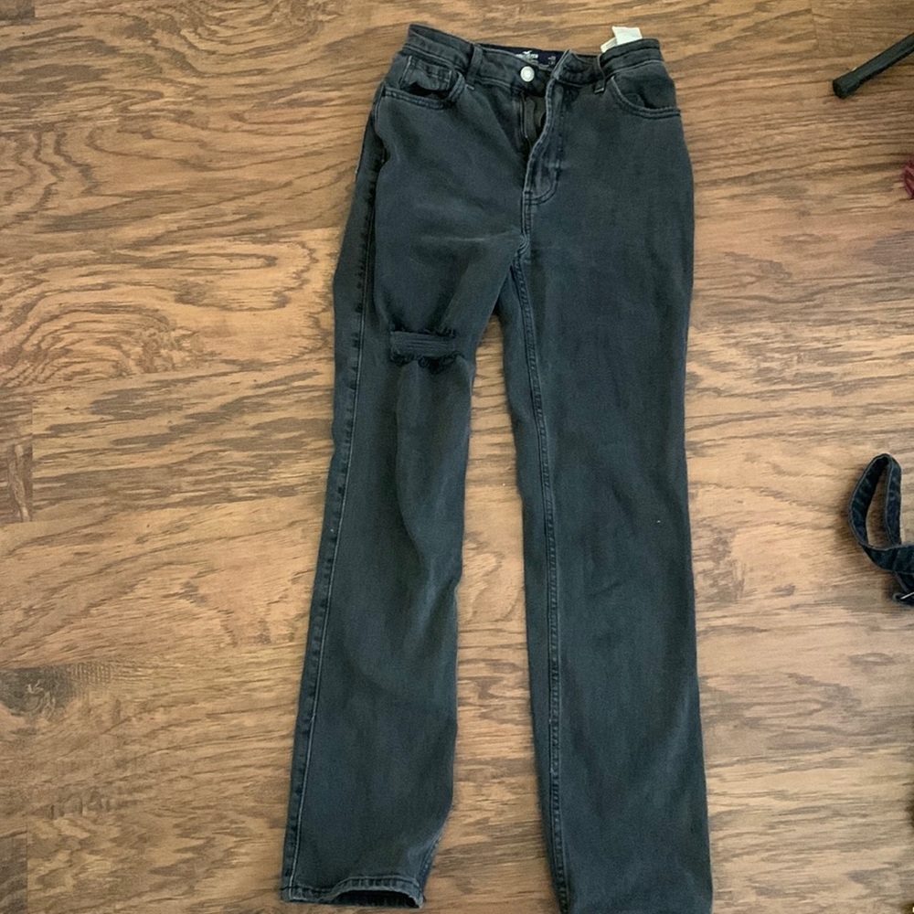 Black High Rise Ripped Jeans